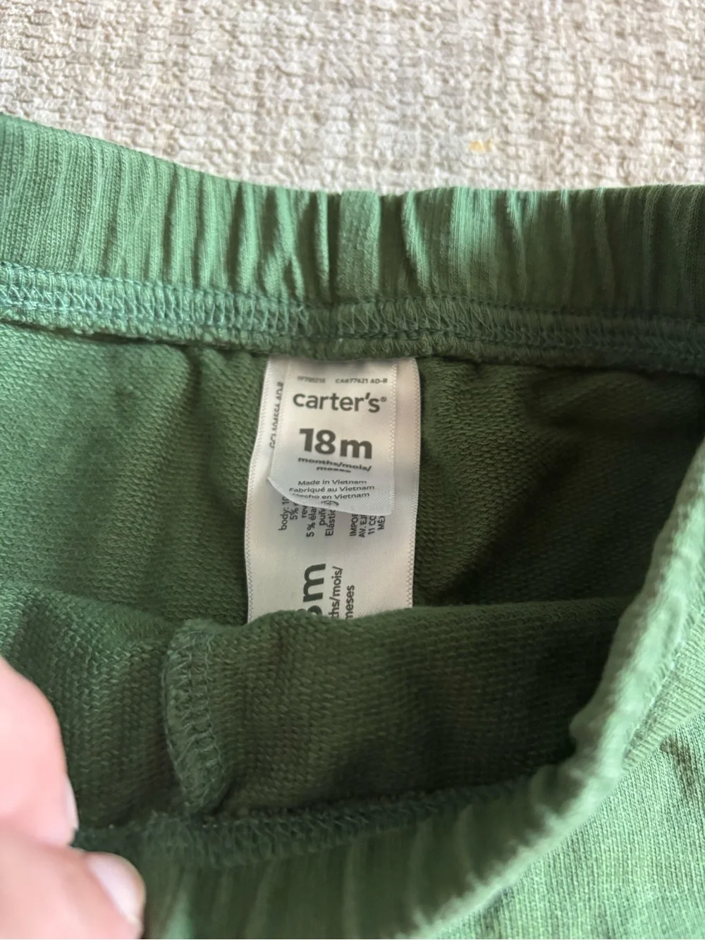 Carter's Olive Green Cotton Jogger Pants